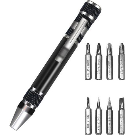 Questo set di mini cacciaviti a penna 8 in 1 è uno strumento manuale universale per la riparazione di computer, adatto a fotocamere, TV, telefoni cellulari, ecc. (1/5)