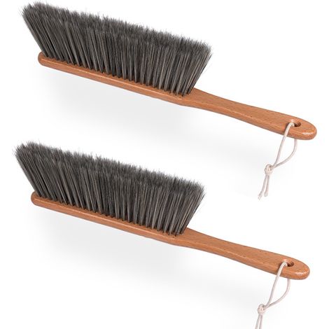 Brosse d'établi en bois, brosse de cheminée, brosse d'établi en crin de cheval, brosse à poils doux, long manche en bois, brosse à poussière, nettoyage de cheminée, voiture, atelier à domicile (1/5)
