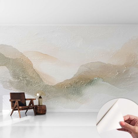 Selbstklebend Tapete - Wandgestaltung - Tapete Wohnzimmer - Flur Eingangsbereich Zarte Strähnen 416x254 cm (1/5)