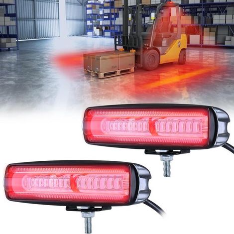 Juego de 2 luces de seguridad LED de 30 W para carretillas elevadoras - Luces de advertencia para camiones - CC 12-80 V (rojas) (1/5)