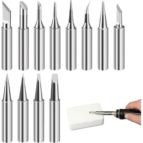 12 Pièces 900m Pointe De Fer A Souder Pour Stations À Souder - Panne Fer À Souder De Remplacement Pour Équipements De Soudage Et Accessoires (1/4)