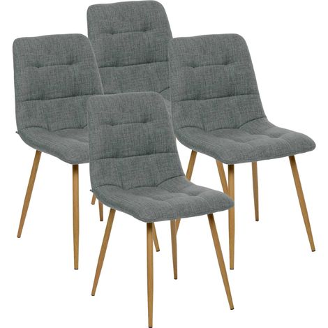 Lot de 4 chaises de salle à manger coloris vert tilleul - Longueur 45 x Profondeur 55 x Hauteur 84 cm