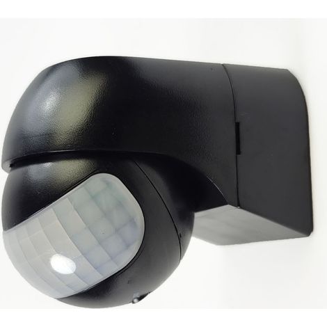 Noir Infrarouge Détecteur de Mouvement   pour l'intérieur et l'extérieur Portée jusqu'à 12m à 180° Rotatif Inclinable IP44 Protection Contre Les Projections d'eau