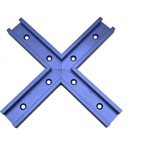 Kit d'intersection T-Track avec trous de montage pré-percés pour rail en T universel pour gabarits et fixations de travail du bois (100 mm, bleu) (1/5)