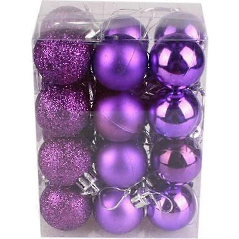GAZHEK Moins de 5 dollars, Boules de Noël, Décorations de Noël, Boule de Noël de 3 cm à suspendre pour sapin, décoration de fête à la maison (Violet, Polyester) (1/5)