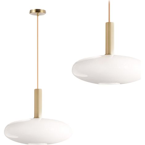Pendant Lamp TOOLIGHT APP668-1CP Glass Gold White Round 1-light point E27 30x30x24-104cm