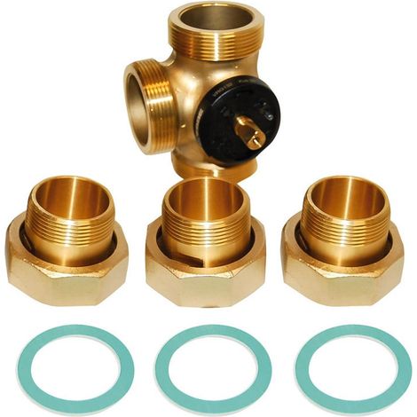 Bosch Zubehör für Solewärmepumpen WWV 32 3-Wege-Drehventil DN32, Kvs 16, 1 1/2, 8738208671 (1/2)