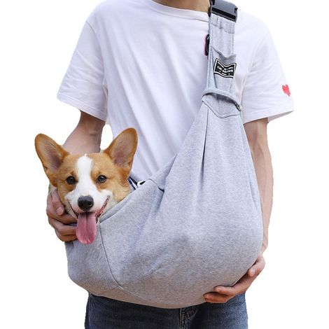 Sling Carrier - Pet Carrier Bag for Cats and Small Dogs - Hands-Free Chest Design - Adjustable Shoulder Straps - Safety Leash Included - 5 Lb Capacity (1/5)