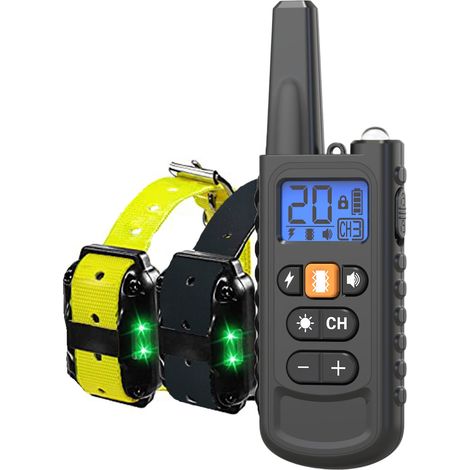 Collier de Dressage pour Chiens Rechargeable,Portée de 3000m,avec Mode Vibration,Son,Choc Statique et Lumière,IPX67 Résistant à L’Eau,Adapté Aux Chiens de Petites et Moyennes Tailles