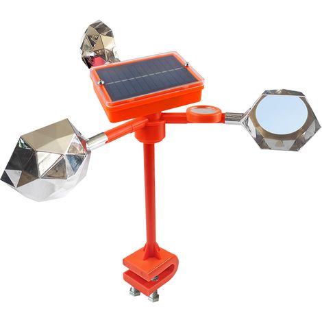 Reflektierende Vogelabwehr mit integriertem Vogelscheuchen-System für den Außenbereich, solarbetrieben, sprachgesteuert, 30 cm hohe, wasserdichte Vogelreflektoren für den Außenbereich