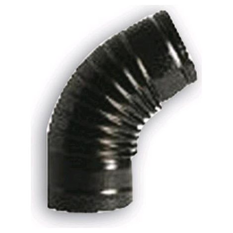 Gomito a 45o per Tubi Stufa 13 cm colore Nero Opaco in lamiera porcellanata