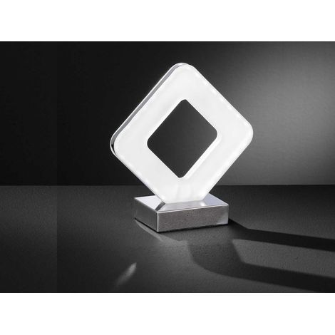 Kleine LED Tischleuchte PORI Silber Chrom, Höhe 20,5cm (1/4)