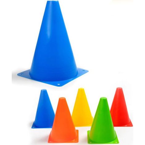 Cônes d'entraînement sportif 10 Marqueurs Sportifs Cones Enfant Colorés Pour Activités Extérieures sport ballon 18 cm Bleu (1/4)