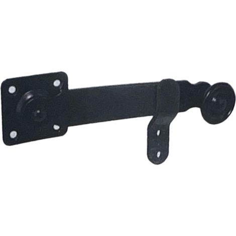Fléau de persienne noir en aluminium pour verrouillage de volets - avec support - Sans vis - (1/4)