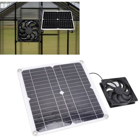 Kit ventilateur solaire 12W avec panneaux photovoltaïques pour abris de jardin (1/5)