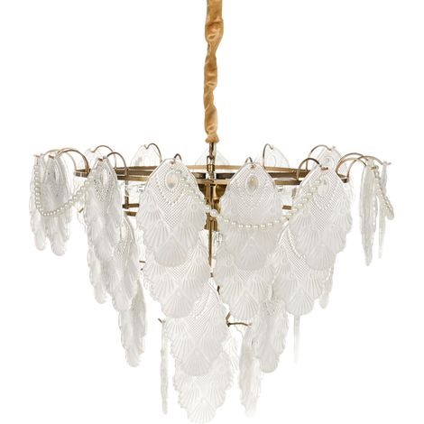Lustre Glamour Suspendu en Métal Verre Laiton Transparent Acarigua (1/5)
