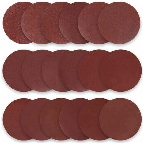 Disque de Ponçage 50pcs Disques Abrasifs,Disques abrasifs Diamètre 100 mm Grain P60 rouge Papier abrasif pour construction a sec (1/5)