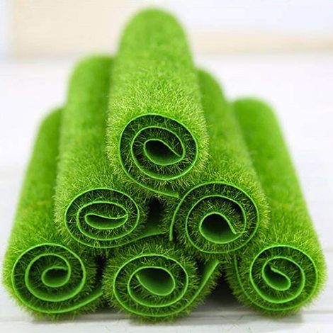 Dalles de gazon artificiel clipsables, tapis de gazon pour jardin, bonsaï, aquarium, décoration à faire soi-même (1/5)