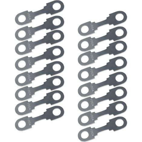 Bande de Fusible Plat Fusible de Voiture Fusibles Plats pour Auto 16pcs Lame de Fusibles pour Auto/Truck/RV/Camion/Moto (100A)