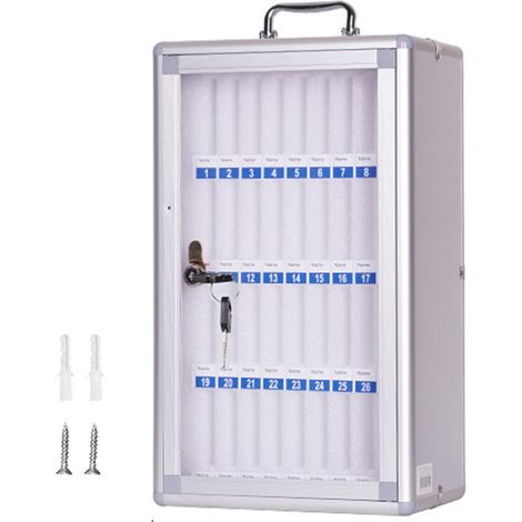 Casier Telephone Portable Ecole,Boîte De Rangement Portable Aluminium,Armoire De Rangement Pour boite Téléphone à Fixation Murale Avec Serrure De Sécurité Et Poignées(Argent, 36 Emplacements) (1/5)