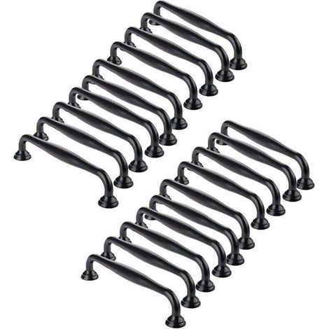 20pcs Door Handle 128mm Center Distance Black Stick Kitchen Cabinet Drawer Bedroom Pull MUMU (1/4)