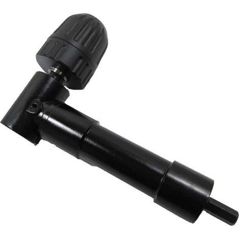 Mandrin à Angle Droit 90° Auto-Serrant, Mandrin Coude de Perceuse à Dégagement Rapide Embout Visseuse Renvoi d'angle Adaptateur de Foret de Mandrin Renvoi d'angle Droit pour Perceuse (1/4)