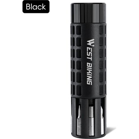 (Noir) Clé à cliquet portable pour vélo, kit de réparation de pneus tubeless, outils de réparation de pneus tubeless (1/5)
