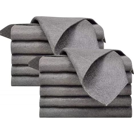 Chiffon Microfibre - 40 x 40 cm - Pour Vitres Miroirs Acier Inoxydable - Lavable En Machine - Lot de 10 (1/5)