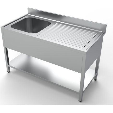 Plonge évier à gauche avec étagère - Combisteel (1/4)