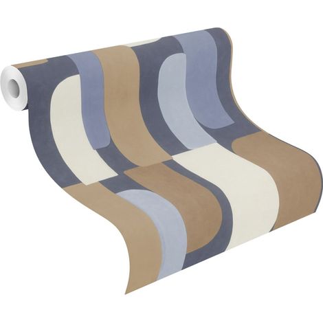 Rasch Vliestapete Paraiso Muster Grafik blau beige 10,05 x 0,53 m Wandtapete (1/3)