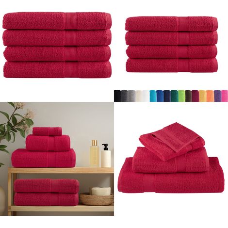 Serviettes de qualité supérieure SOLUND 4 pcs rouge 600 g/m² - Serviettes De Bain - Serviettes Rouges - Serviettes De Plage - Serviettes En Coton - Serviettes Douces - Home & Living