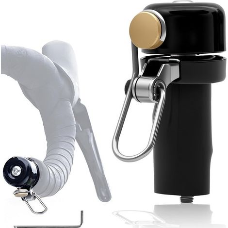 Campanello da 100 dB, campanello da manubrio per manubri da 22,2 mm, campanello da bicicletta forte e chiaro per bici da corsa e mountain bike, campanello da manubrio sottile (1/5)