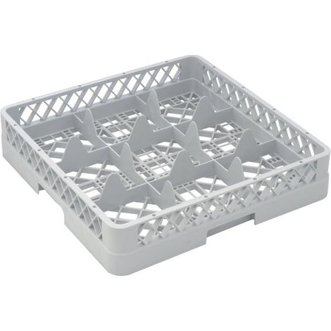 Base 9 Compartiments 500 x 500 x 100mm - Casier de Lavage pour verres - Gris - Matériel CHR Pro