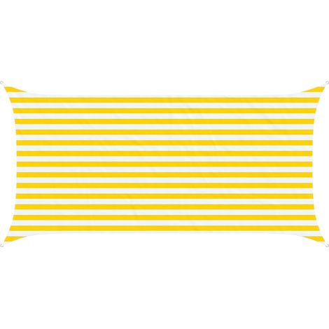 Toldo Vela de Sombra Amarillo y blanco 4 x 2 m vidaXL