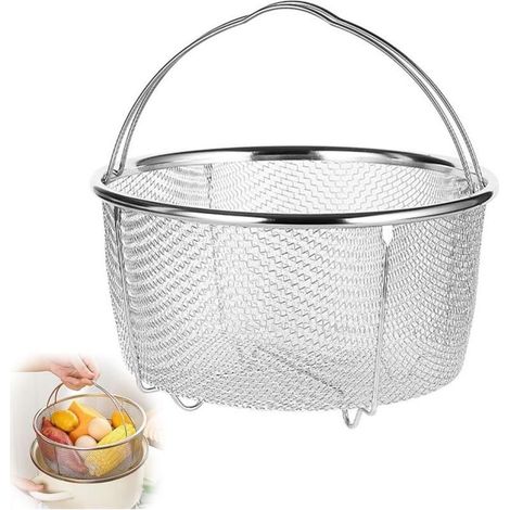 Panier à Vapeur en Maille, Panier Vapeur, Panier à Autocuiseur, Panier à Vapeur de Légumes, Panier à Vapeur pour Marmite Instantanée, Cuit Vapeur Inox, pour Cuire à la Vapeur des Légumes (20Cm) (1/4)