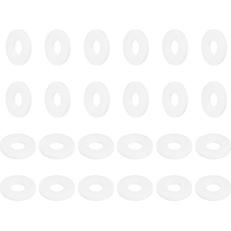 Rondelle PTFE 24Pcs 20mm OD 8mm ID 2mm Épais Rondelles Plates Joint d'Étanchéité Annulaire pour Robinet, Tuyau, Boulon, Machinerie, Blanc (1/5)