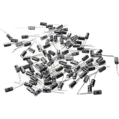 SODIAL(R) 100 condensateurs électrolytiques radiaux en aluminium 6 x 11 mm 100 µF 25 V de haute qualité (1/5)