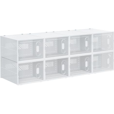 8 cubes meuble de rangement modulable, meuble à chaussures empilable pour entrée, chaussures, livres et jouets (1/5)