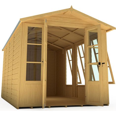 Westminster 13 x 7 Feet Double Door with Two Large Opening Windows Summerhouse