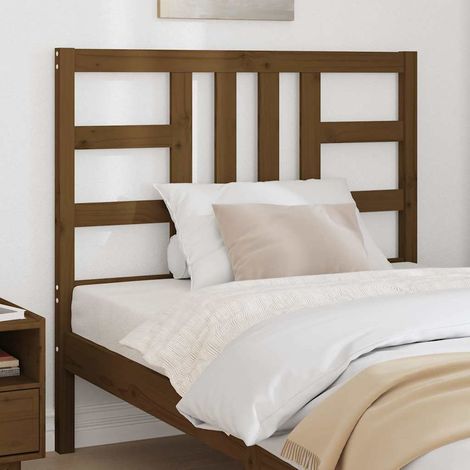 vidaXL Tête de lit Marron miel 106x4x100 cm Bois massif de pin (1/5)