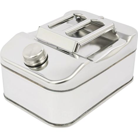 Serbatoio carburante, acciaio inox, design portatile, colore argento (1/2)