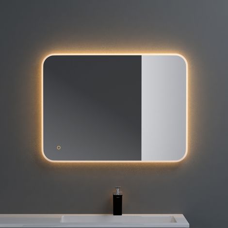 doporro® Luz Badspiegel-03 LED-Beleuchtung 600x800mm/800x600mm Stufenloses Dimmen Wandspiegel Beschlagfrei mit Touchbedienung 5 mm Glas (1/5)