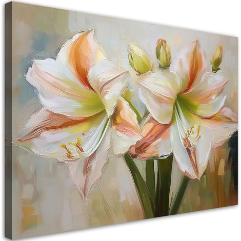Quadro su tela, Fiore dipinto di bianco - 120x80 (1/5)