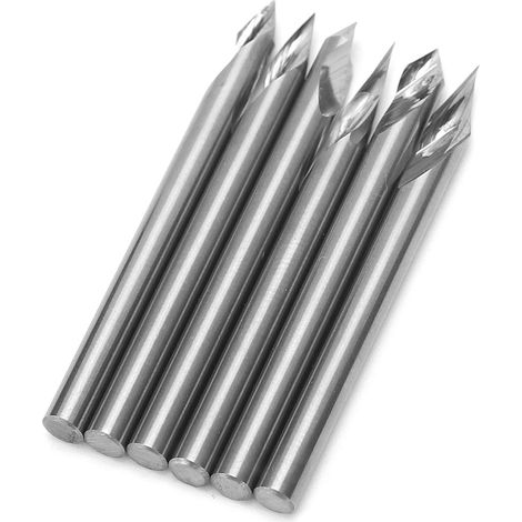 Jeu de 6 fraises à graver 3,175mm pour bois, outil de défonceuse, couteau de fraisage, accessoires de quincaillerie professionnels (1/5)