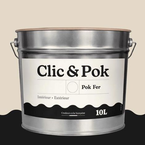 Peinture Fer Antirouille – Métal Extérieur Intérieur, Satinée, Protection Rouille - 10L - RAL 1013 - Blanc perlé (1/4)