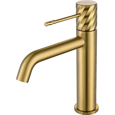IMEX Waschtisch-Einhebelmischer oro spazzolato Messing-Zamak PVD-Beschichtung Modell Imex-BDB063-1OC (1/3)