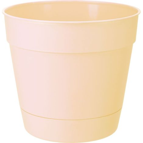 Pot de fleurs en plastique avec soucoupe 38 cm, crème, TOLEDO (1/2)
