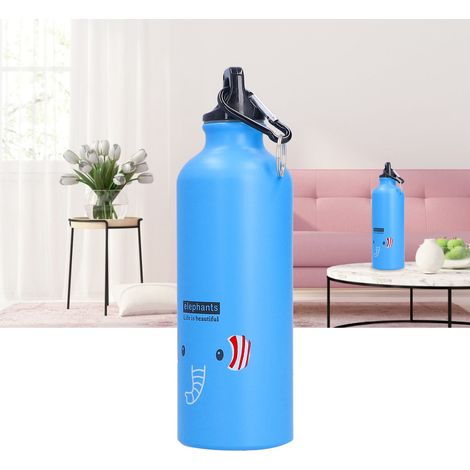 Gourde pour enfants de style américain, gourde de sport, gobelet pour eau froide, gobelet à une seule paroi, éléphant bleu. (1/5)