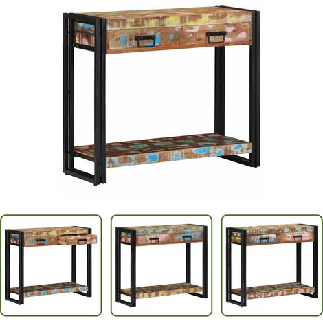 Schubladen -  Konsolentisch mit Regal Mehrfarbig Massives upgecyceltes Holz (1/5)