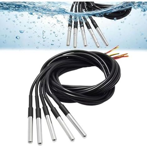 Sonde de Température Numérique Étanche: Câble de Sonde de Capteur de Température en Acier Inoxydable avec Câble de 5 M (-55℃ +125℃) (1/5)